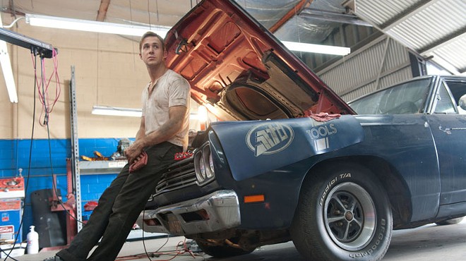Ryan Gosling at the wheel in the glossy, retro heist-gone-bad bloodbath, Drive