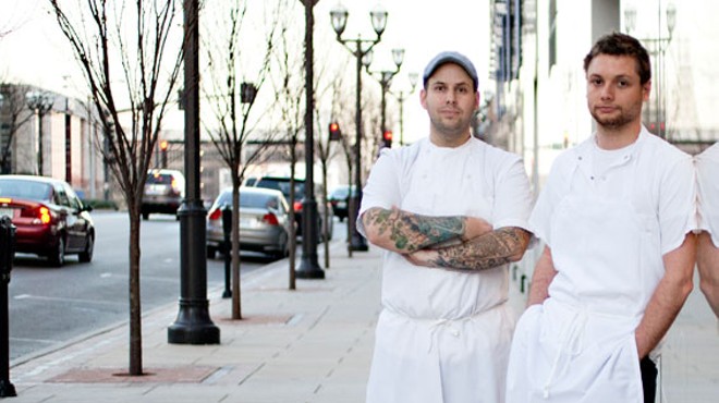 Pastaria's chef/co-owner Gerard Craft and executive chef/co-owner Adam Altnether in front of their Clayton restaurant. Slideshow: Pastaria in Clayton Photos