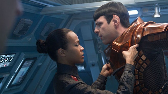 Zachary Quinto and Zoe Saldana in Star Trek Into Darkness.