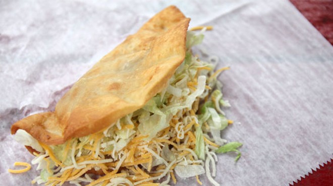 Of course fried tacos are delicious. But could you eat ten of these guys in four minutes?