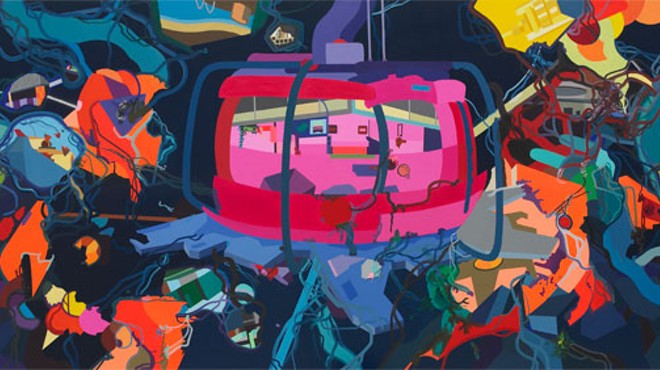 Franz Ackermann, Untitled (yet), 2008-9. Oil on canvas, 109 5/8 x 216 1/8". Mildred Lane Kemper Art Museum, Washington University in St. Louis. University purchase with funds from the David Woods Kemper Memorial Foundation, 2011.
