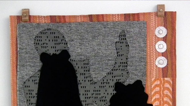 Megan Sue Collins, OJ Simpson Trials, 2013,
    20&rdquo; x 22&rdquo;, hand-stitched quilt.