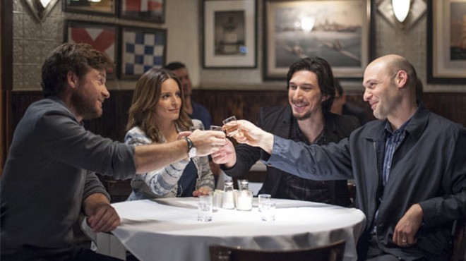 Jason Bateman as Judd Altman, Tina Fey as Wendy Altman, Adam Driver as Phillip Altman and Corey Stoll as Paul Altman in Warner Bros. Pictures' dramatic comedy This Is Where I Leave You.