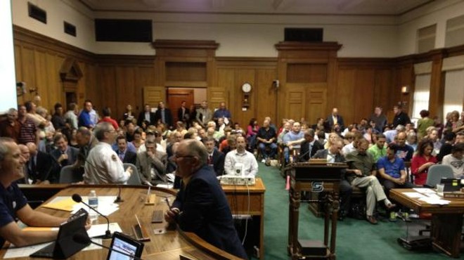 Councilmember Bieker's view from the dais last night.