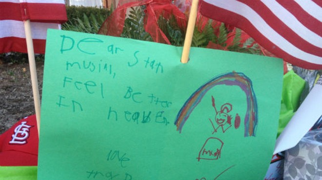 A note left for Stan Musial early Sunday morning. More photos below.