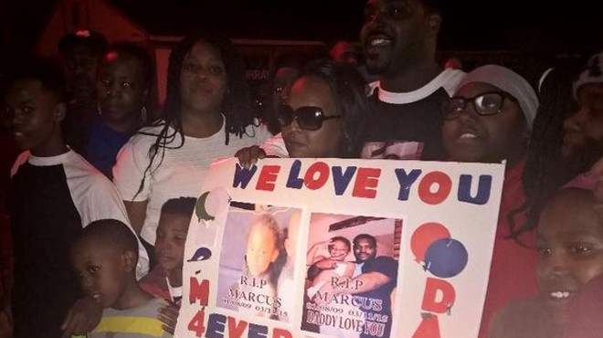 The family of Marcus Johnson held a candlelight vigil Sunday night to remember the slain six-year-old.