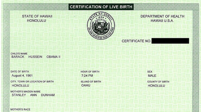 Here it is. Can you see where it says "City, Town or Location of Birth: Honolulu"? Can we get back to talking about more important things now, like how our economy is still in the shitter?