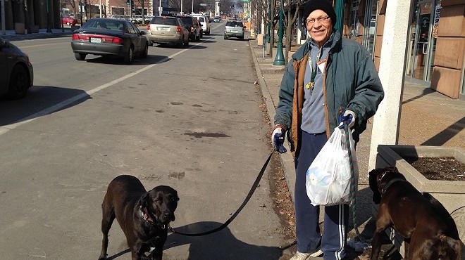 Bob Molitor spends hours a day walking and picking up trash in St. Louis.