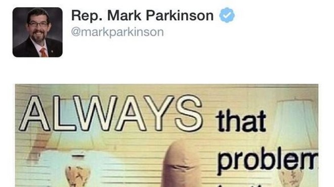 Picture of Giant Penis Mysteriously Appears on State Rep. Mark Parkinson's Twitter Feed