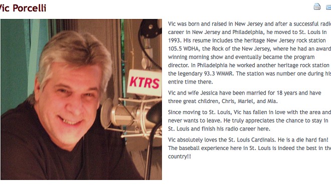 Porcelli's biography on the KTRS Web site