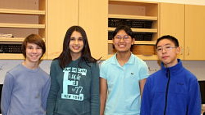 The members of the Clayton Plastic Bag Campaign (l-r): Ben Schneider, Claire Millett, Elise Yang and Victor Xie.