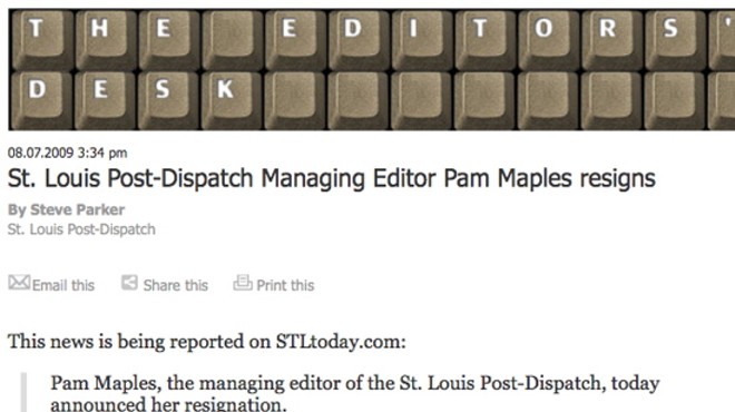 St. Louis Post-Dispatch Managing Editor Pam Maples Resigns