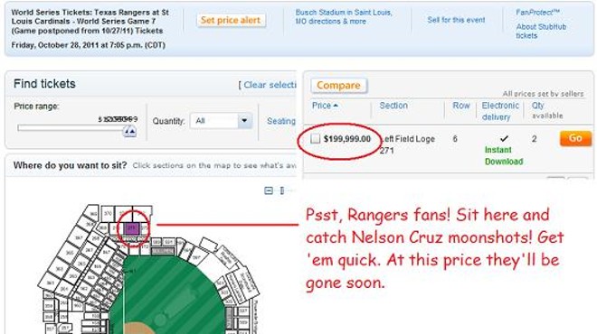 Tickets Available to Game 7 For Low, Low Price of $99,999.50