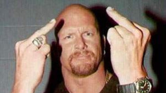 Maybe Stone Cold Steve Austin (pictured) inspired David Hernandez (not pictured)