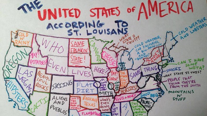 A map of the U.S. as seen by St. Louis.