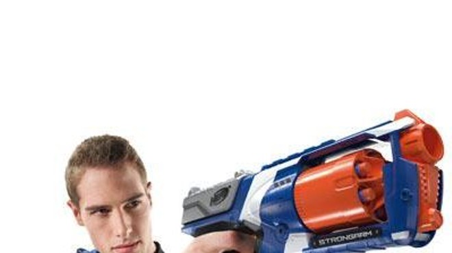 Police believe the suspect might have used a Nerf Blaster model similar to the one shown here.