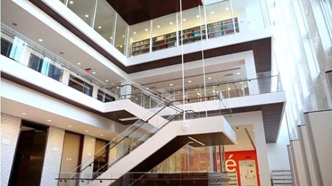 The new atrium of the Central Library, formerly the stack tower.