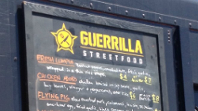 The menu at Guerrilla Street Food.