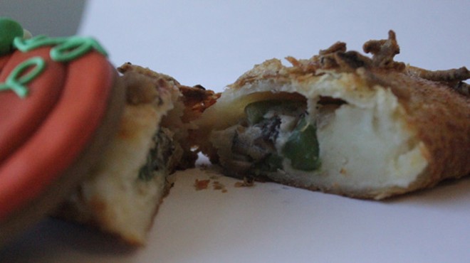 The green-bean casserole hand pie topped with crispy onions. | Nancy Stiles