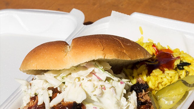 The "Memphis Pork" sandwich: pulled pork topped with creamy slaw. | Photos by Mabel Suen