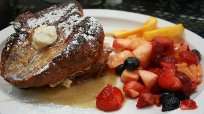 The fruit-stuffed French toast at Local Harvest Cafe & Catering.