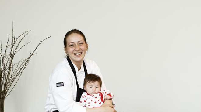 BitterSweet Bakery owner Leanna Russo with 3-month-old daughter Valentine