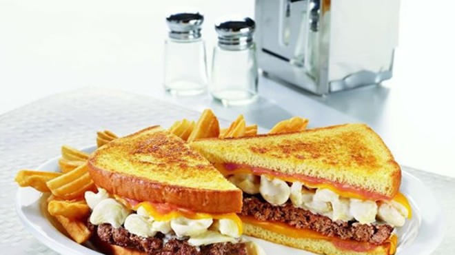 Denny's Tops Burger With Mac & Cheese, World Ends