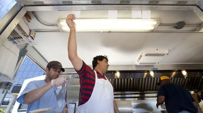 Left to right: Aaron Gray, John Cowlen and Greg Bailey on the Go! Gyro! Go! food truck.