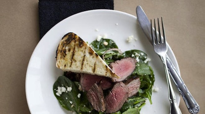 Steak and spinach salad at Mathew's Kitchen