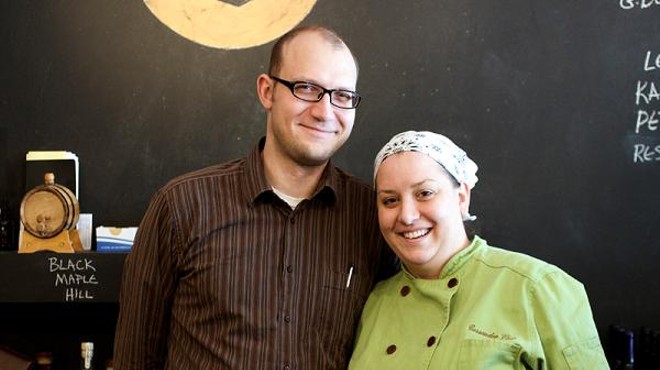 Husband and wife owners of Home Wine Kitchen, Josh Renbarger and Cassy Vires.