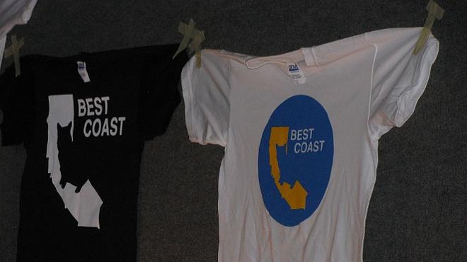 Best Coast's tshirts. Yes, that's Snacks the cat.