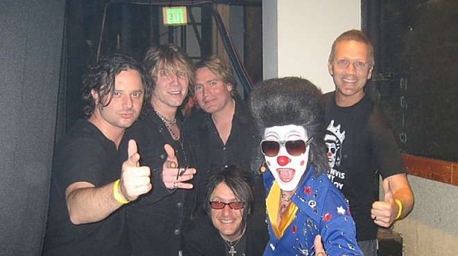 Clownvis Presley with his biggest fans, the Goo Goo Dolls.