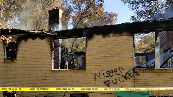 This hateful slur appeared on a house in Crawford County, Missouri, just weeks before it was set ablaze.