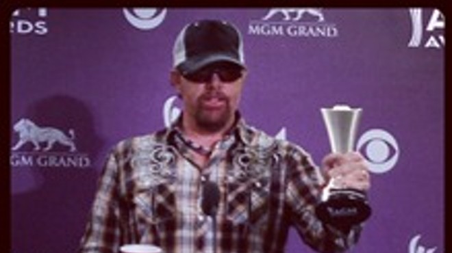 Toby Keith brought an actual Red Solo Cup to the ACMA media room when the song of the same name won an award for best video. That's a borderline meta moment if there ever was one.