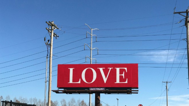 The LOVE billboard is one of seven spread across the country.