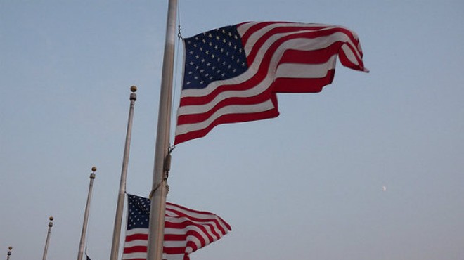 Half-mast flags are a common sign of mourning. But have they ever mourned something a Supreme Court decision?