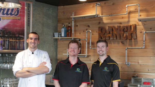 Johnathan Tinker (left), who had been hired as the chef at Twisted Ranch, is shown here with owners Jim Hayden and Chad Allen.