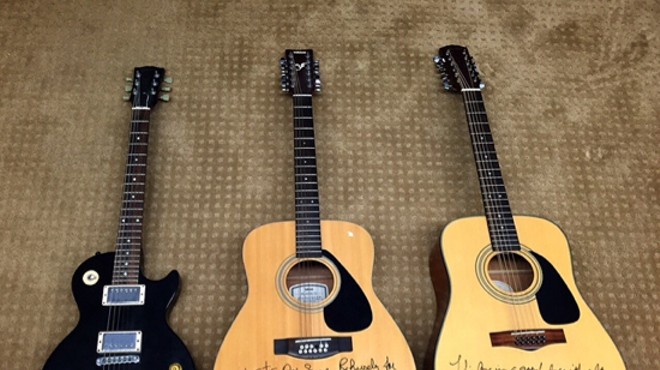 The guitars.
