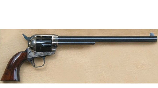 An audit of Gasconade Sheriff's Office revealed a bill for a replica (similar to this one) of Wyatt Earp's revolver.