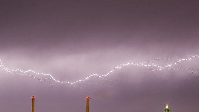 Lightning over the Mizzou campus