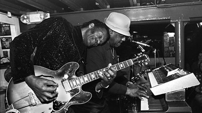 Chuck Berry and Johnnie Johnson, performing together in 1994 at Blueberry Hill.