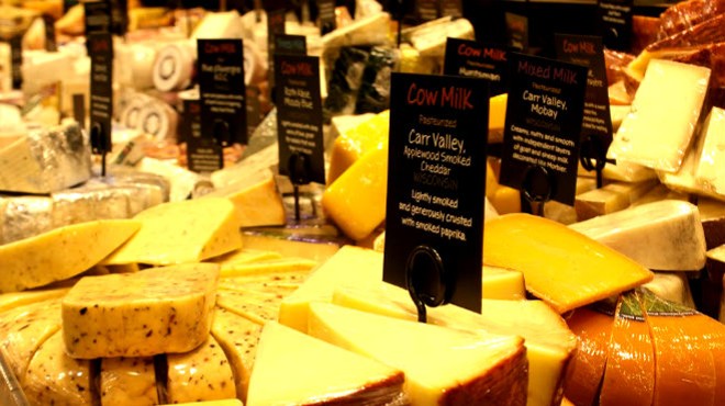 Shown here, the new store's cheese section. Whole Foods will provide a staff of wine and cheese pairing experts to help customers make selections.