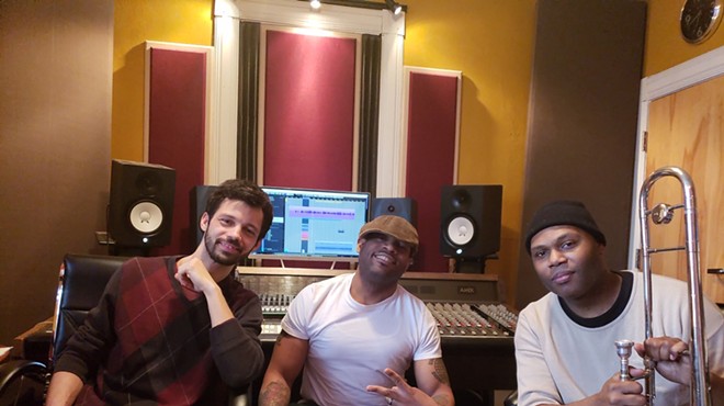 Andrew Stephen, Grover Stewart and Lamar Harris record at Stephen's Eightfold Studios.