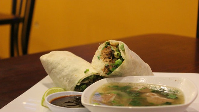 The "Phorito" at Pearl Cafe blends the Vietnamese classic with a Mexican-style burrito.