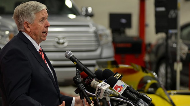 Missouri Governor Mike Parson addresses reporters in September 2018.