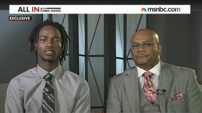 Dorian Johnson, left, during a TV appearance in 2014.
