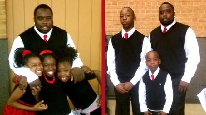 Officer Milton Green, shown both left and right, has four children.