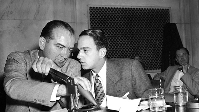 Good friends Sen. Joseph McCarthy and Roy Cohn during the '50s.