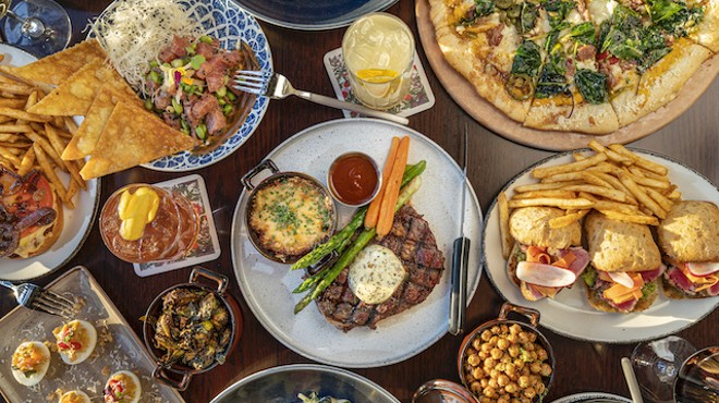 The Train Shed menu ranges from pizza and pasta dishes to burgers and steaks.