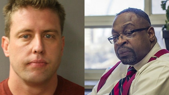 Former St. Louis officer Jason Stockley, left, was drilled on the stand by prosecutor Robert Steele — but held his ground.